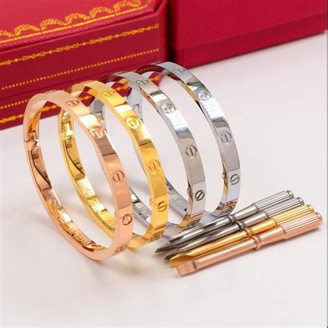 cartier love bracelet stainless steel|cartier love bracelet no screw.